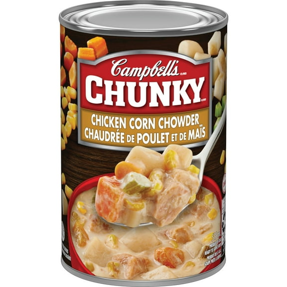 Soupe au Chaudrée de poulet et de maïs prête à servir ChunkyMD de Campbell’sMD, longue conservation