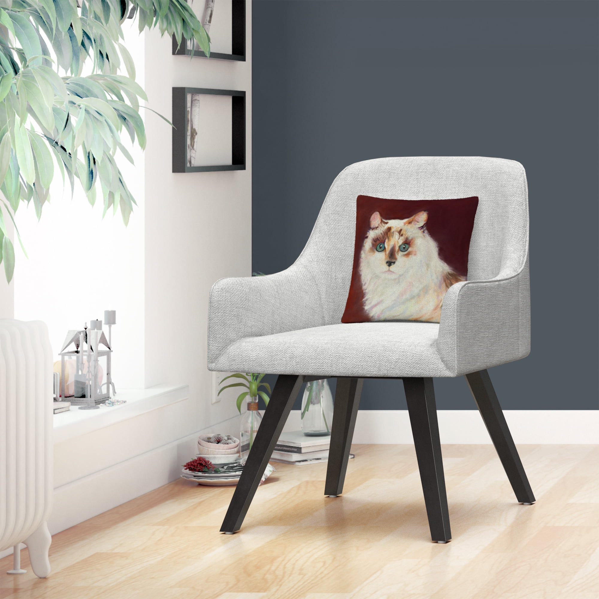 Capturing Eyes' Cat Red By Pat Saunders-White 16 X 16 Decorative Throw Pillow