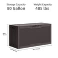 thumbnail image 2 of Dextrus 80 Gallon Resin Deck Box,Outdoor Storage Box with Lockable lid for Patio Furniture, Dark Brown, 2 of 8