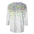 thumbnail image 2 of Qetyuw Mardi Gras Shirt for Women 3/4 Sleeve Crewneck Mardi Gras Tops Carnival Party Holiday Shirts Casual Plus Size Tshirt, 2 of 5