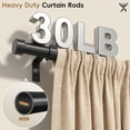 thumbnail image 2 of HEI! DEAR 1" Adjustable Single Curtain Rod Set Heavy Duty with Black End Cap,36-120", 2 of 8