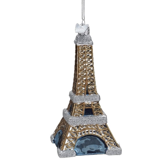 Kurt S. Adler Noble Gems Glass Eiffel Tower Ornament, 5-Inch