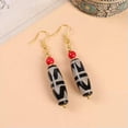 thumbnail image 3 of K-KED Ethnic Style Nine Eyed Tianzhu Agate Earrings Chinese Style Earrings For Women-19, 3 of 9