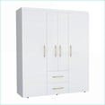 thumbnail image 6 of Wardrobes, Modern Deluxe Armoire with Hanging & Shelf Storage | White | Particle Board, 6 of 7