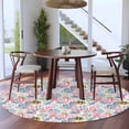 thumbnail image 4 of Summer Round Living Room Rugs 7 ft, Retro Pink Blue Watercolor Ocean Coral Fish Washable Area Rug with Non-Slip Sturdy Edge Binding Round Carpet for Kitchen Office Bedroom, 4 of 9