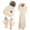 Apricot, variant on FZ FANTASTIC ZONE Womens Winter Beanie Hats Long Scarf Neck Touchscreen Gloves Set Knitted Pompom Cap with Thermal Fleece Lined