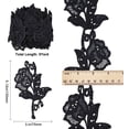 thumbnail image 5 of 5 Yards Floral Boho Lace Applique Trim 3.2 Wide Black Flower Embroidery Lace Edge Trimmings Embroidered, 5 of 8