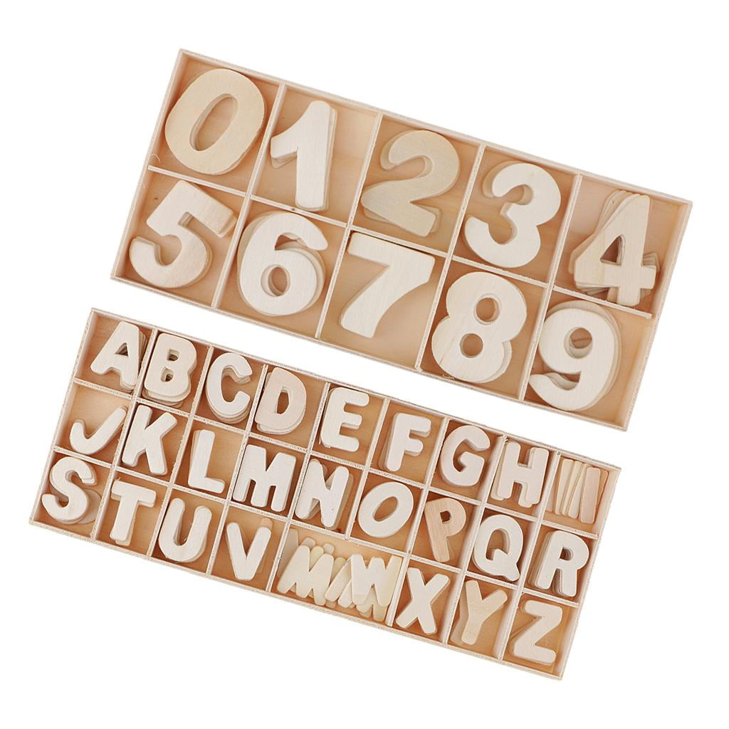 200 Lettres Et Chiffres En Bois Naturel - Kit Scrapbooking, Mariage Et Apprentissage Précoce