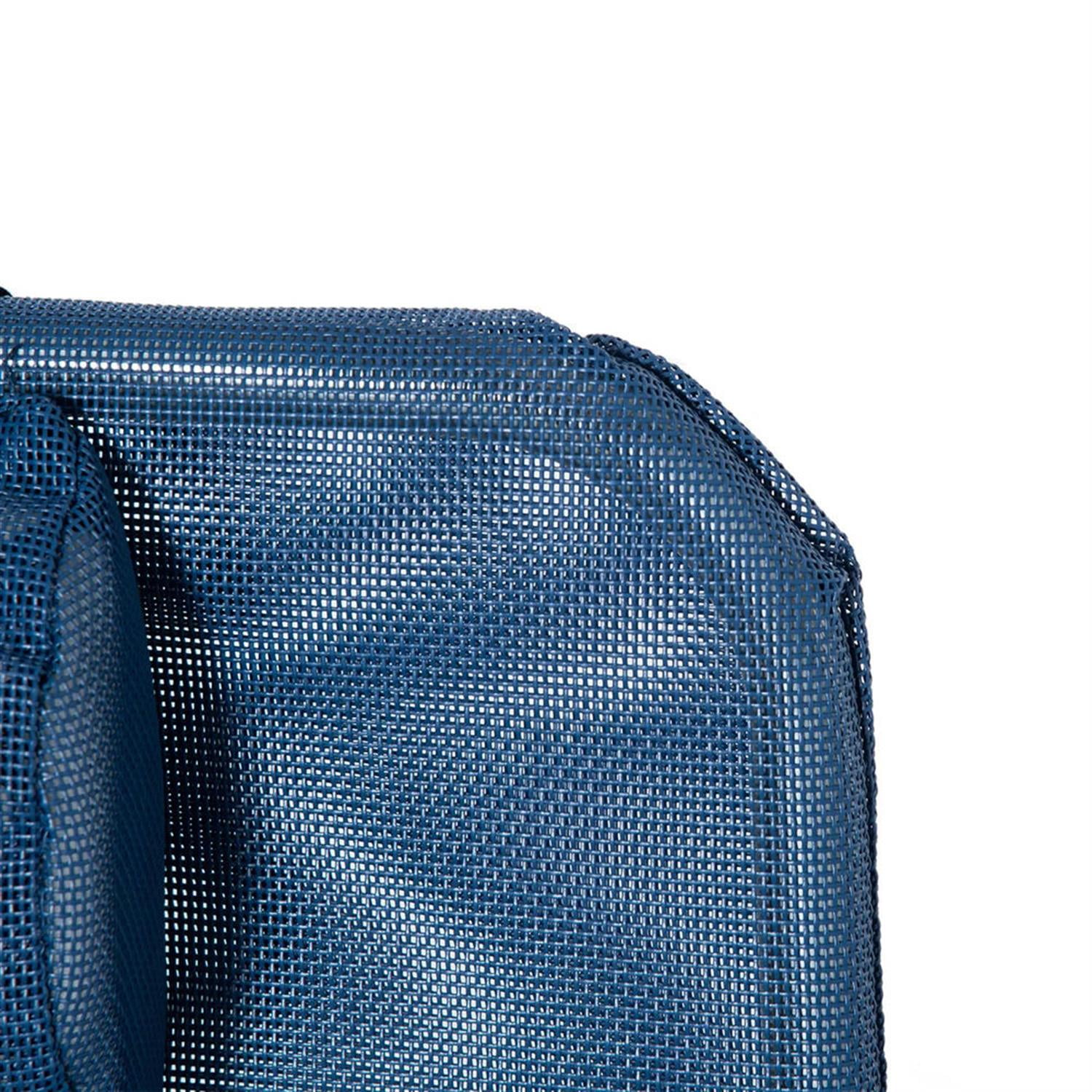 Demi Bonn Outdoor Folding Chaise Lounge with Reclining Back, Mesh Seat, Headrest for Pool, Beach, Yard, Patio, Sun Tanning, Blue