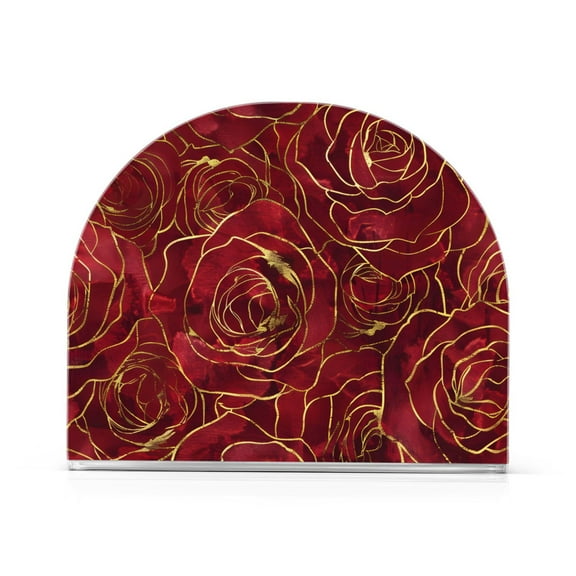 Ryvnso Acrylic Napkin Holder Table Kitchen Paper Tissue Organization 1 Pack Red Rose Flower