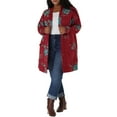 thumbnail image 2 of MODA NOVA Junior Plus Size Floral Cardigan Lightweight Open Front Knit Cardigan, 2 of 5