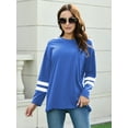 thumbnail image 2 of QINCAO Womens Long Sleeve Tops Crew Neck Pullover Casual Tunic Sweatshirts Blue, 2 of 6