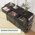 thumbnail image 3 of Litake Dresser for Bedroom with 10 Drawer, Dressers & Chests of Drawers for Hallway, Entryway, Storage Organizer Unit with Fabric, Sturdy Metal Frame, Wood Tabletop, Easy Pull Handle (Charcoal Black), 3 of 9