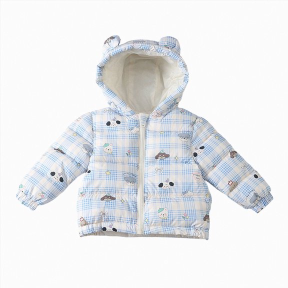 Enyan Baby Winter Puffer Jacket Toddler Boys Girls Bear Ears Hooded Zipper Up Outerwear Coats