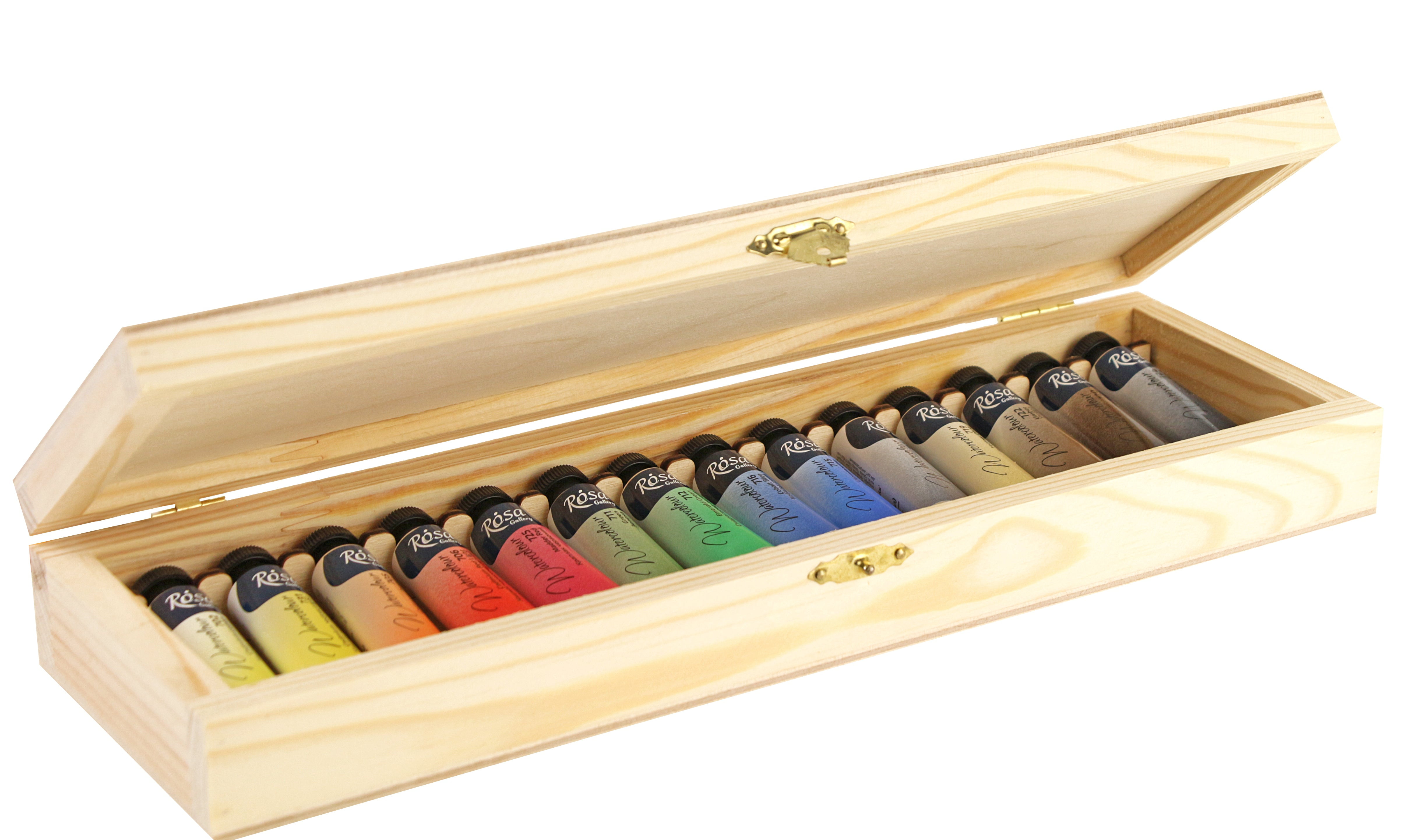 Set of 14 watercolor paints Classic ROSA Gallery, wooden box