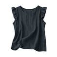 thumbnail image 2 of BLVB Women's Summer Cute Tank Top Casual Crewneck Ruffle Sleeveless Spring Fall Blouse Shirts Beach Vacation Clothes, 2 of 6