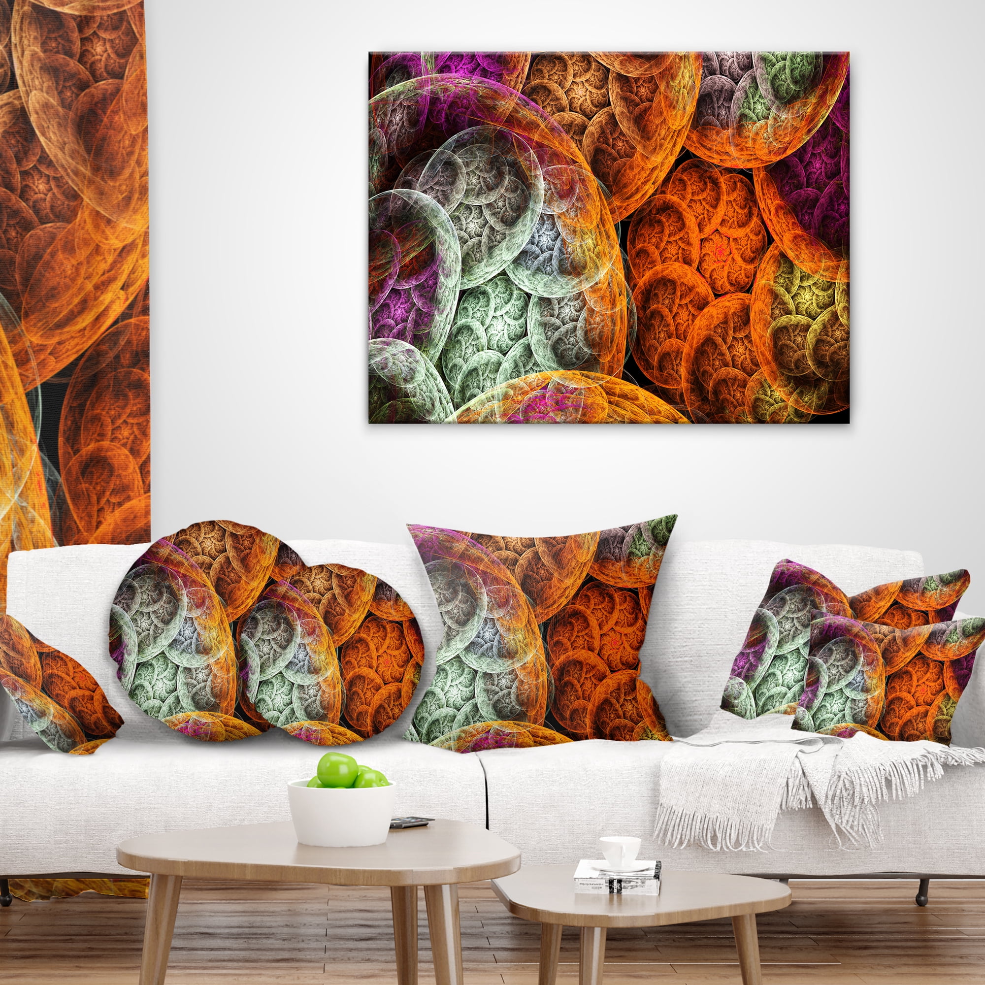 Designart Multi Color Dramatic Clouds - Abstract Throw Pillow - 16x16