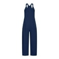 thumbnail image 6 of Htigea Clearance Plus Size Jumpsuits for Women Adjustable Casual Summer Wide Leg Rompers Loose Fit Overalls Jumpersuit with Pockets Today Sales Navy,L, 6 of 7