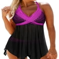 thumbnail image 1 of QJUHUNG Women Two Piece Swimsuit Tummy Control Bathing Suits Tankini Top with Sporty Shorts Plus size, 1 of 4