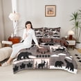thumbnail image 4 of Feelyou Jungle Wildlife Teens Queen Comforter Set, Rustic Bear Deer Bedding Sets, Farmhouse Hunting Theme Reversible Bedding Comforter Set, Luxury Bedroom Decor, 3 Pieces, 4 of 8