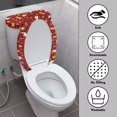 thumbnail image 3 of ZIATUBLE Autumn Thanksgiving Toilet Dust Cover Set Cute Cat Paw Toilet Lid and 2 Piece Tank Cover Sets for Bathroom Pumpkin Round Toilet Lid Cover Set Fall Decoration, 3 of 7