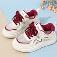 thumbnail image 5 of LTTVQM Sneakers for Girls Boys Lace-Up Mesh Chunky Platform Breathable Running Walking Shoes Comfortable Soft Casual School Athletic Footwear Wine 10 Toddler, 5 of 5