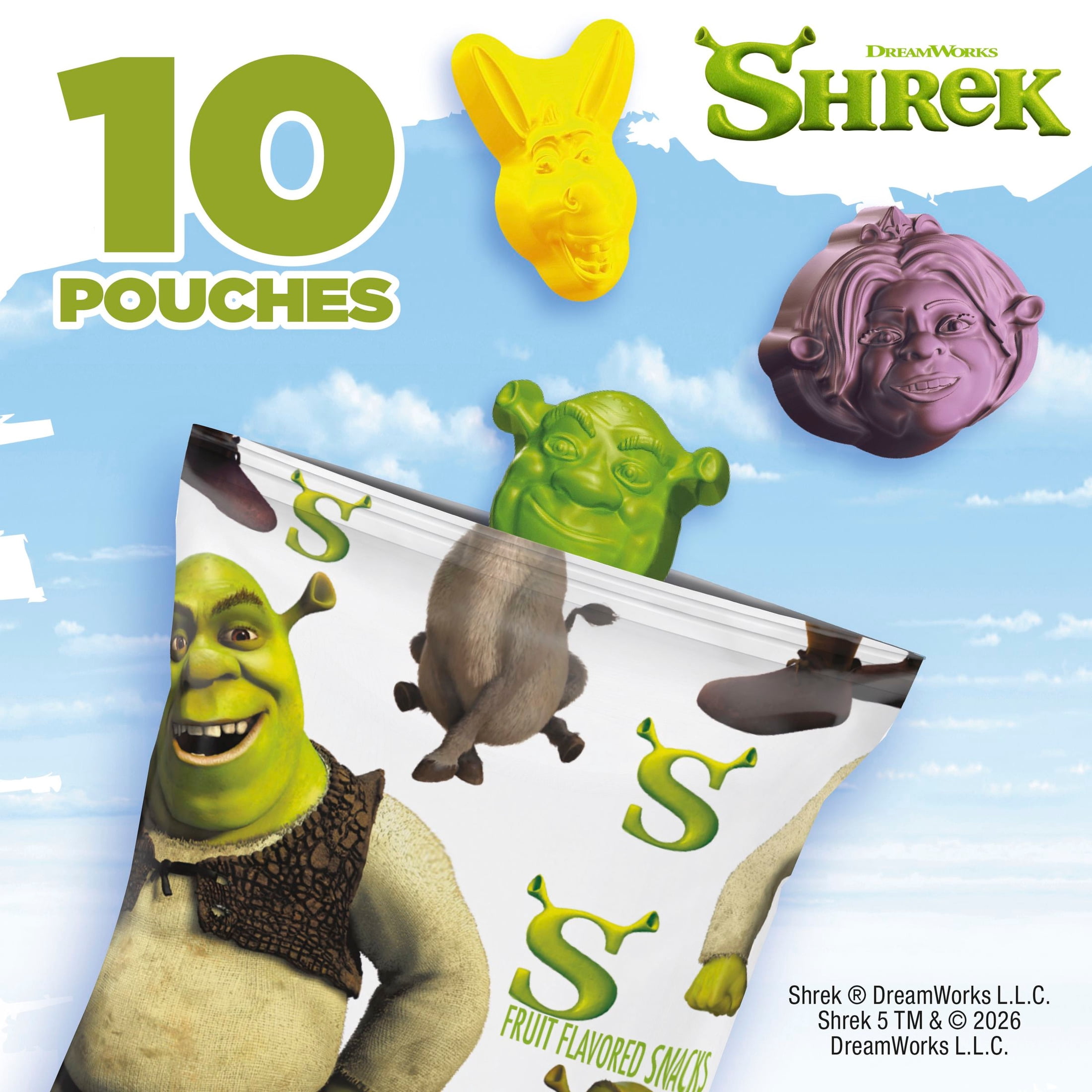 Shrek Fruit Flavored Snacks, Gluten Free, 10 Ct, 8 oz