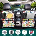 thumbnail image 4 of Car Seat Back Protector,Waterproof & Stain Resistant Kick Mats with Tablet Holder & Organizer Pockets,Easy-Clean Nylon Back Seat Protector Three Coloured Petals, 4 of 7