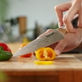 thumbnail image 4 of Hecef 3-Piece Knife Set With Laser Damascus Pattern, Ergonomic Handle, 8" Chef Knife, 7" Santoku Knife, 5" Utility Knife, 4 of 10