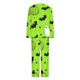 thumbnail image 5 of QIUOMBBP Halloween Pajamas for Women 2 Piece Sets Funny Graphic Long Sleeve Shirts and Pants Loungewear Pjs Fall Winter Sleepwear, Mint Green, M, 5 of 7