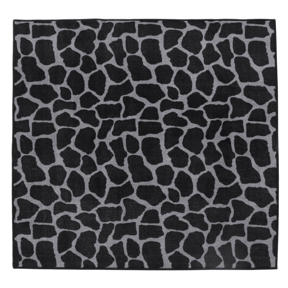 Furnish My Place Animal Print Rug - 5 ft. x 5 ft. Square, Giraffe Black Grey, Nylon Rug for Patio, Garden, Hallway, Living Room