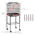 thumbnail image 3 of PawHut 49" Large Rolling Bird Cage Cockatiel Play House Perch Swing, Black, 3 of 10