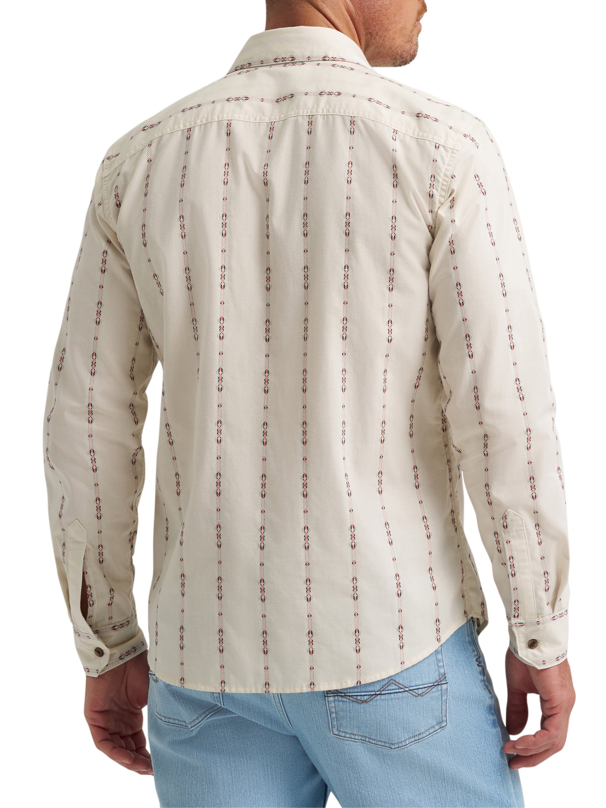 Wrangler® Men's Slim Fit Long Sleeve Woven Twill Shirt with Sunglasses Cleaner, Sizes S-5XL