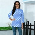 thumbnail image 7 of Zip-Front Polo Top for Women - Casual 3/4 Sleeve Blouse with Collar, Perfect for Golf, Tennis or Active Lifestyle Blue 2XL, 7 of 7