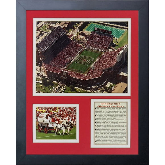 Legends Never Die Oklahoma Sooners Memorial Stadium Framed Photo Collage, 11 by 14-Inch