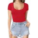thumbnail image 2 of Xishao Women's Round Neck Short Sleeve T Shirts Basic Bodysuits Xishao ropa, 2 of 2