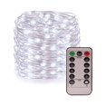 thumbnail image 1 of 33 Feet 100 Led Fairy Lights Battery Operated with Remote Control Timer Waterproof Copper Wire Twinkle String Lights for Bedroom Indoor Outdoor Wedding Dorm Decor Cool White, 1 of 8