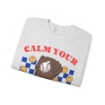 thumbnail image 3 of Calm Your Mitts Retro Baseball Sweatshirt Funny Baseball Unisex Crewneck, 3 of 6