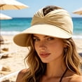 thumbnail image 5 of Beach Sun Hat with Ponytail Opening, Adjustable Hollow Top Baseball Cap for Outdoor Sports, Beige, 5 of 5
