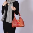 thumbnail image 3 of MKF Collection Ava Women's Tote Bag, Gradient Crocodile Vegan Leather Handbag Purse by Mia K - Coral Red, 3 of 6