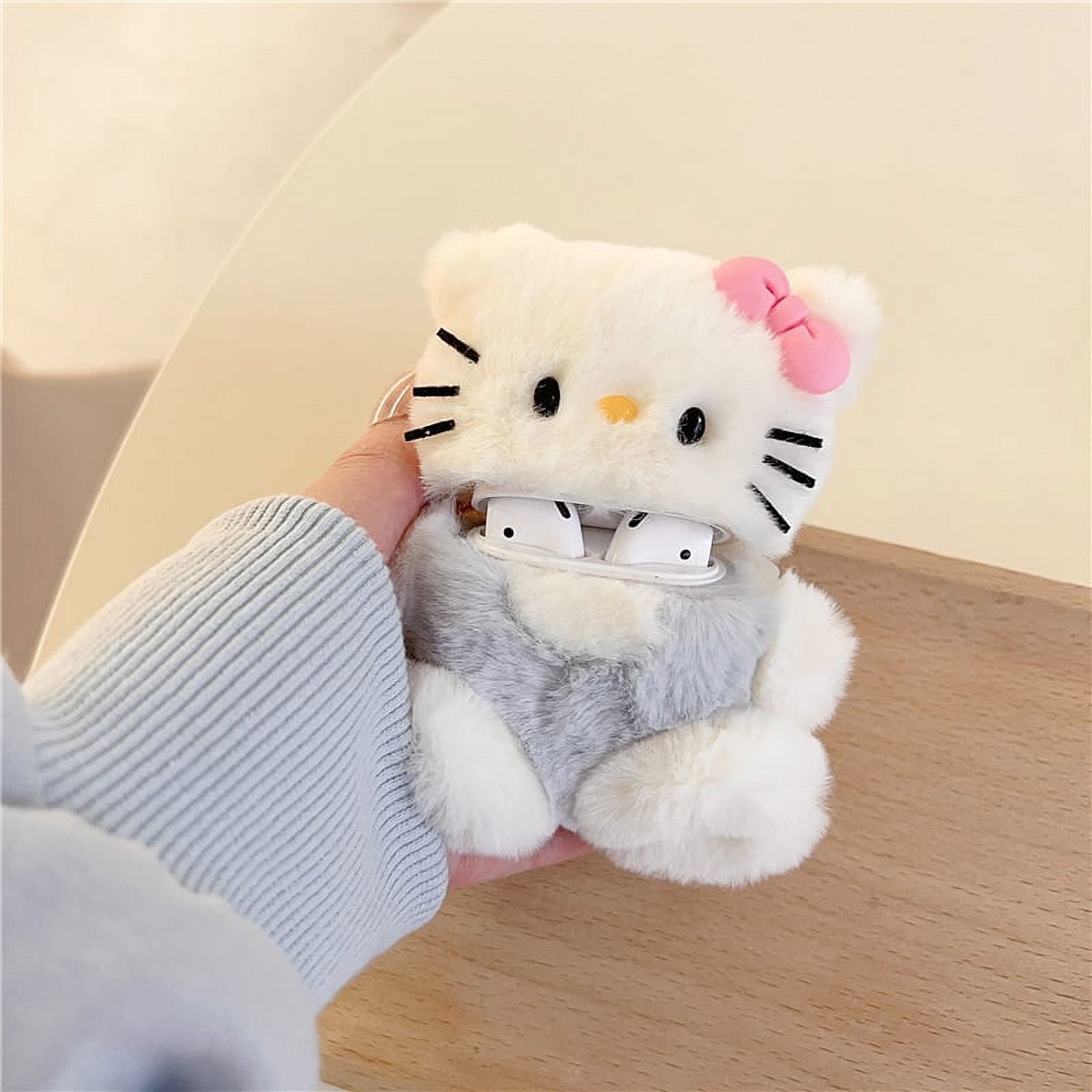 Sanrio Plush Hello Kitty Wireless Earphone Case for AirPods 1 2 3 Pro 2 Case Cartoon Girl Heart Iphone Earphone Accessories
