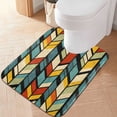 thumbnail image 2 of Yayeee Bath Rug for Bathroom Floor Non Slip Rectangle Fluffy Soft Absorbent Mat, 16"x24", Yellow Geometric, 2 of 7