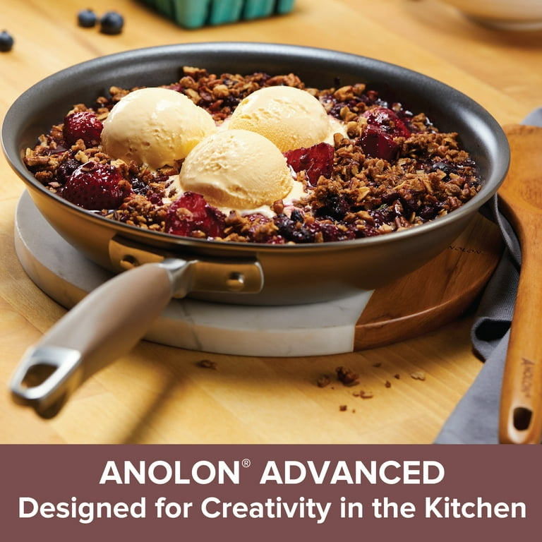 Anolon Advanced Hard Anodized Nonstick Cookware Pots and Pans Set, 3 Piece,  Bronze