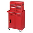 thumbnail image 5 of Heavy Duty Tool Chest with Wheels, Large Rolling Tool Cabinet Metal Storage Organizer with Lock for Garage, Workshop, and Repair Shop (Red 4-in-1), 5 of 13