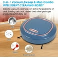 thumbnail image 5 of 3-in-1 Robot Vacuum Mop Combo with Auto Obstacle Avoidance - Smart Floor Cleaner, Touch Control, Ultra-Quiet 55dB, 60min Runtime for Hardwood/Tile/Marble Floors - Blue, 5 of 6
