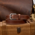 thumbnail image 5 of Fianmy Men's Genuine Leather Belt, Handmade Casual Dress Jeans Leather Belts for Men, 5 of 8
