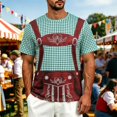 thumbnail image 2 of XIAOCHA Men's Plaid Graphic T-Shirt Crew Neck Short Sleeve Oktoberfest Party Casual Tee, 2 of 5
