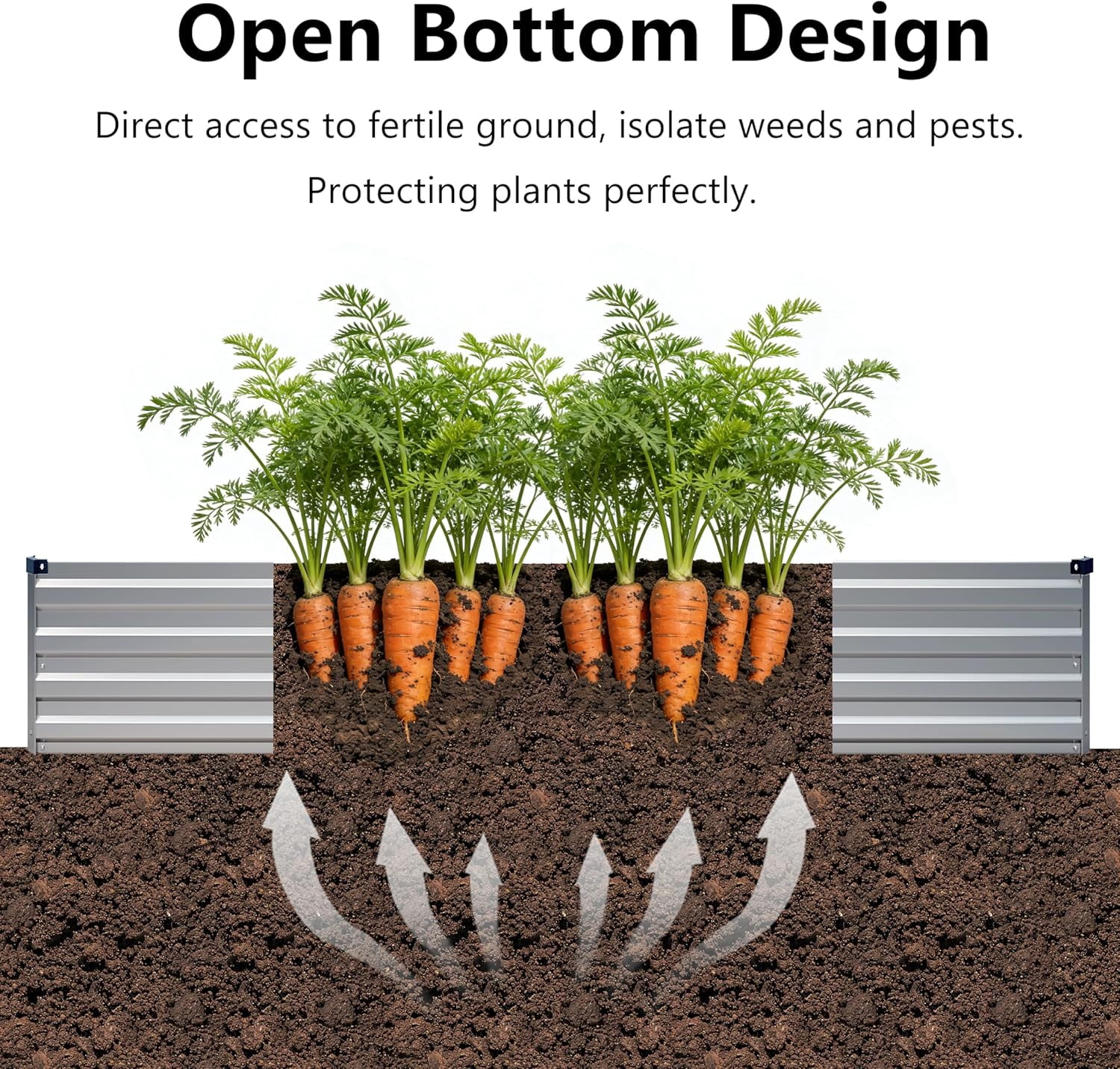 Galvanized Raised Garden Bed 10x2x1ft 2-Pack Outdoor Planter Box Metal Patio Kit for Vegetables Flowers Silver