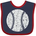 thumbnail image 3 of Inktastic Distressed Baseball in White Boys or Girls Baby Bib, 3 of 4