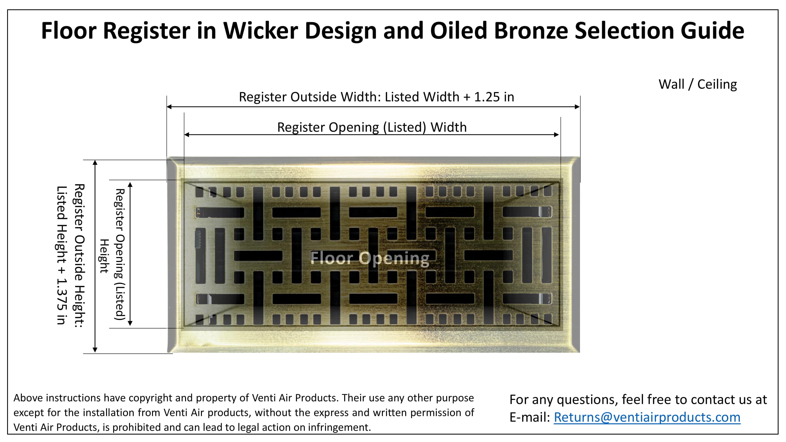 10 in. W x 4 in. H Floor Register in Wicker Design and Oiled Bronze for Duct Opening